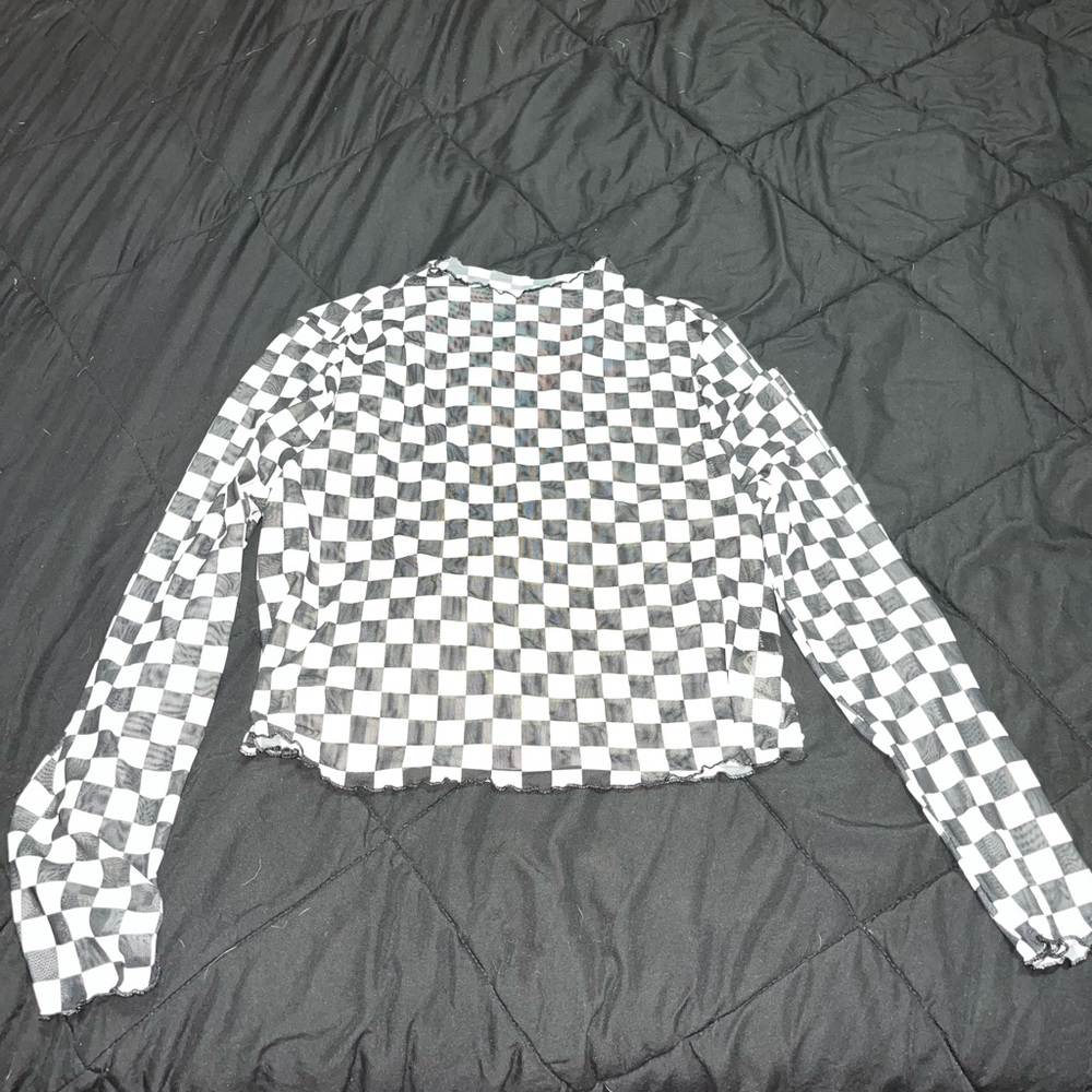 SHEIN Black and White Graphic Crop Hoodie